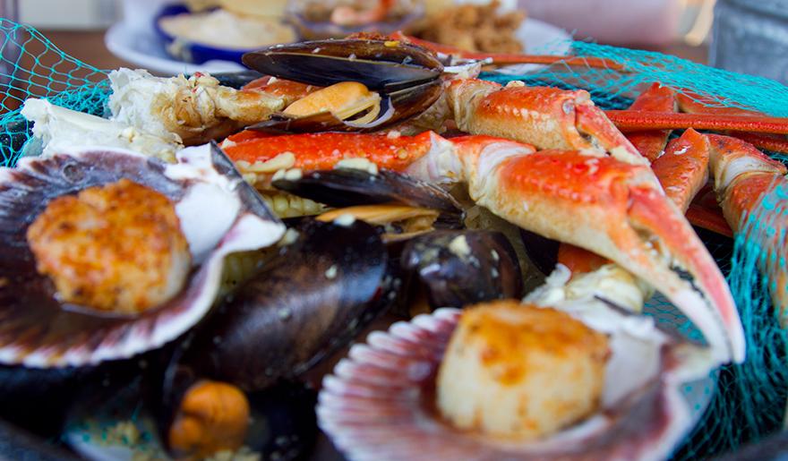 Plato típico de mariscada en Punta Cana