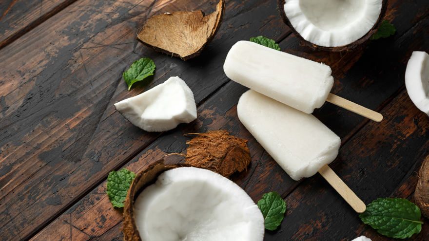 Coconut popsicles, typical Dominican dessert