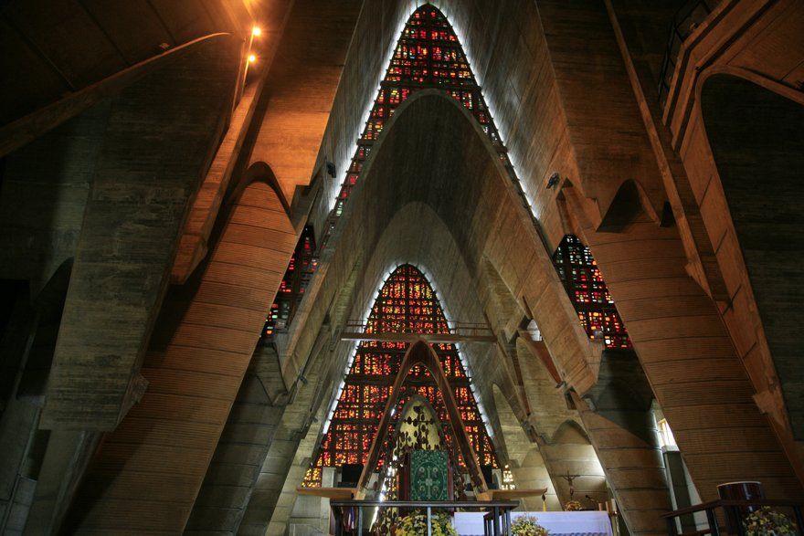 The beautiful interior of the Basilica of Our Lady of Altagracia, in Higüey, Dominican Republic