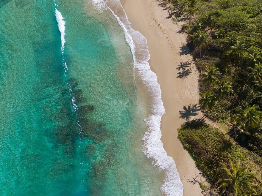 Plage de République dominicaine vue d'en haut