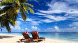 Navidad en una playa del Caribe