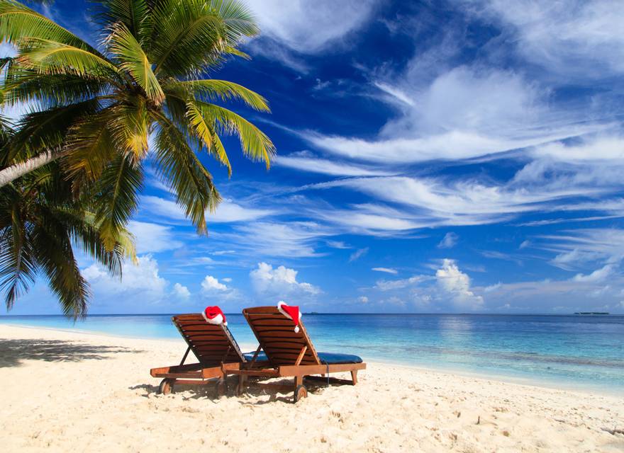 Navidad en una playa del Caribe