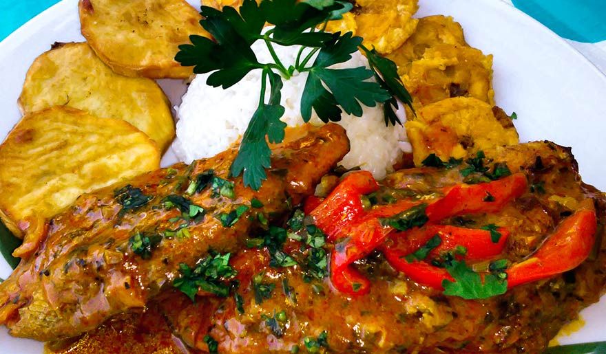 Fish with coconut, one of the typical dishes from Las Terrenas