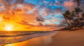 Coucher de soleil sur l'une des plages de Punta Cana
