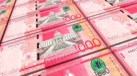 1000 Dominican peso bills stacked
