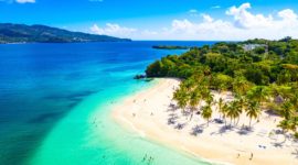 Vue aérienne d'une plage à Punta Cana