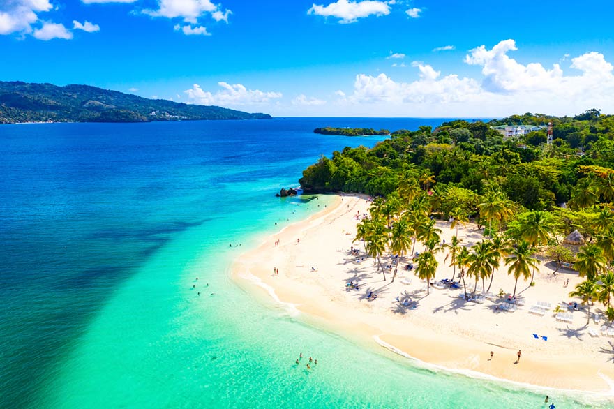 Aerial view of a beach in Punta Cana