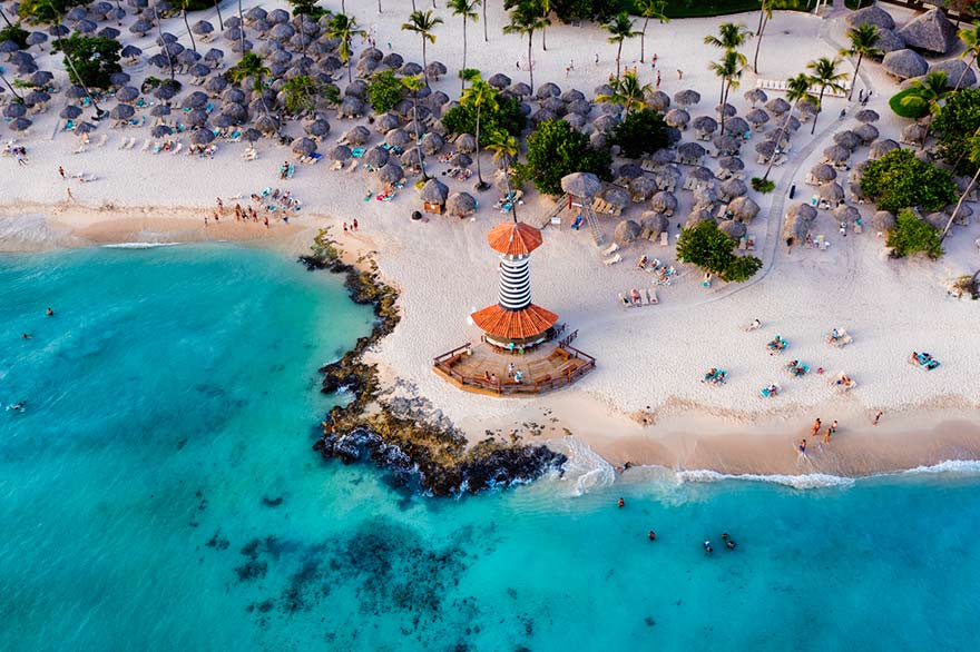 Luftaufnahme des Leuchtturms von Bayahibe