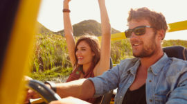 Couple enjoying an ATV ride