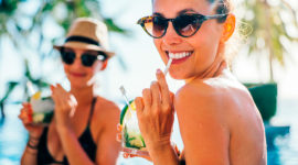 Two women having a drink in Punta Cana